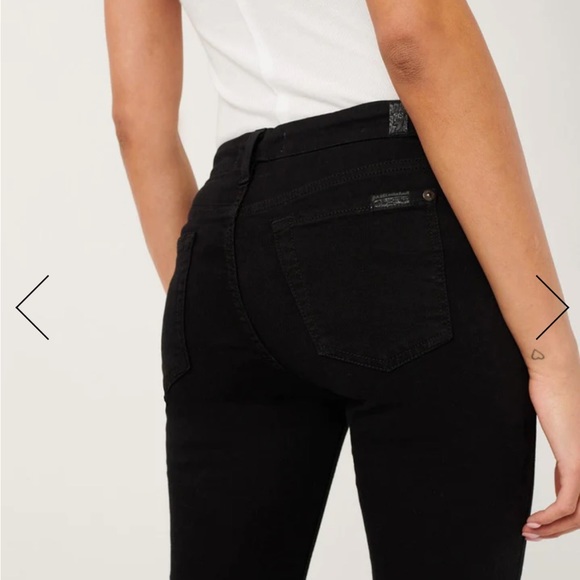 7 for All Mankind Bair The Ankle Skinny Blacked Distressed Jeans Size 26 - Picture 5 of 11